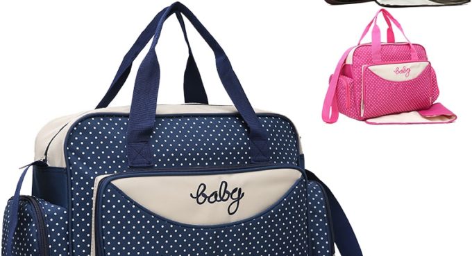 5pcs Set Diaper Bag One Shoulder Baby Bag Women Travel Handbag for Baby Nursing Mummy Maternity Nappy Bag Luiertas