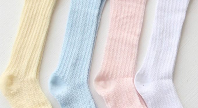 0-4T Newborn Infant Non-slip Long Socks Kids Knee High Socks Cute Baby Boys Girls Cotton Mesh Breathable Soft Socks