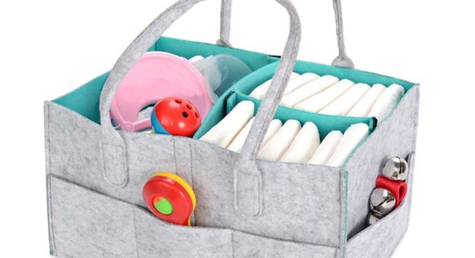 Snailhouse Portable Foldable Felt Diaper Storage Bag Multifunction Kids Clothes Handbag For Baby Diaper Organizer Mom Nappy Bags