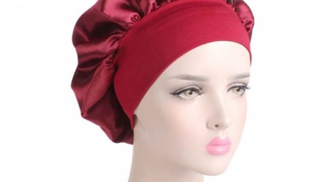 Women Satin Sleep Cap Full Coverage Soft Night Sleep Hat Cap Chemotherapy Cap