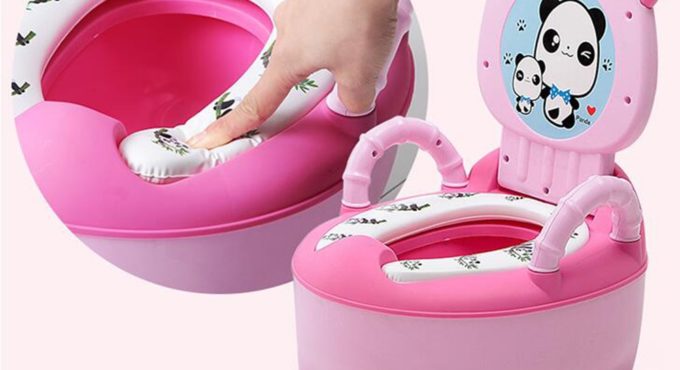 Baby Potty Children's Potty New Training Seat Baby Toilet Portable Backrest Urinal Cartoon Panda Kids Toilet Trainer Bedpan