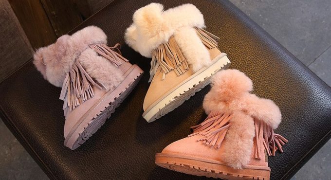 Dolakids Winter Snow Boots Children's Leather Shoes Girl's Cotton Boots Cute Rabbit Baby Warm Shoes fashion Short Boots