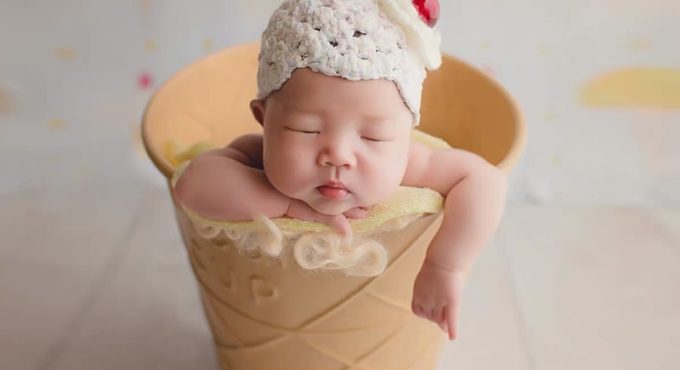 Newborn Photography Props Iron Ice Cream Bucket Baby Boy Girl Studio Posing Basket bebe fotografia Accessories Infant Photo Prop