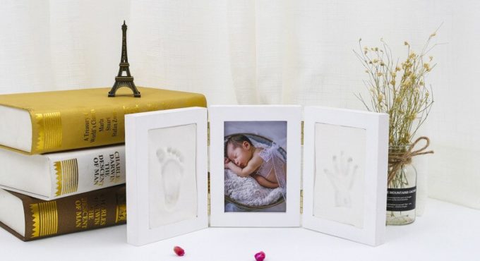 Newborns Molds Baby Handprint Footprint Photo Frame for Baby Care Souvenir Casting Newborn Footprint Soft Clay Inkpad