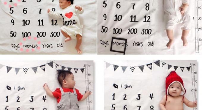 Baby Monthly Growth Milestone Blanket Photography Requirements Background Cartoon Pattern Towel Memory Carpet