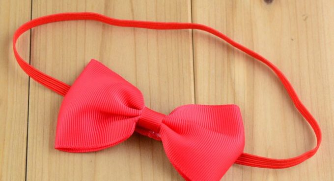 Cute Baby 1cm Red Elastic Headbands Infant Toddler Hair bands with Grosgrain Bow Hairbow Girls Christmas Hair Accessories 120pcs