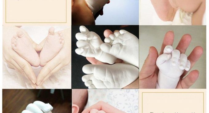 3D Plaster Molding Clone Powder Kids Handprints Footprints Baby Hand Foot Save Modeling Clay Mini Kit DIY Baby Hand Foot Casting