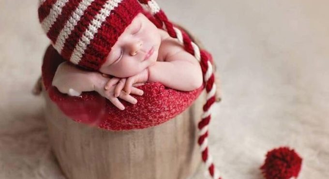 Baby knitting Long Tails Christmas Hat Newborn Photography Props Stripe Crochet Baby Hats Baby Props For Photography #905