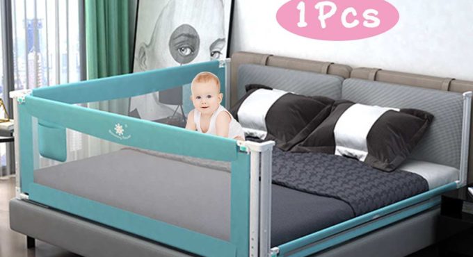 Baby Bed Fence Safety Baby Playpen Bed Guard Rail for Children Infants Kids Bedding Crib Barrier Aluminum 5-level Lifting Rails