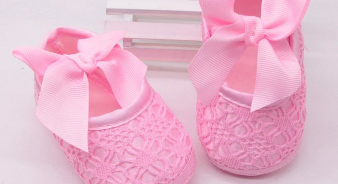 Newborn Baby Girl Soft Shoes Soft Soled Non-slip Bowknot Footwear Crib Shoe