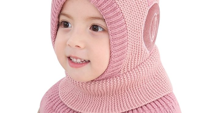 Winter Baby Hat Knit Kids Beanie Hat for Girl Boy Hats Scarf with Cute Headset Pattern Warm Scarf Velvet Lining Caps Baby Cap