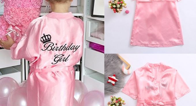 New Kids Robe Satin Children Summer Kimono Bath Robes Bridesmaid Birthday Girl Dress Silk Children Girls Bathrobe Nightgown Robe