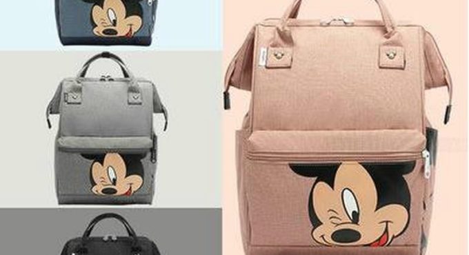 Disney Diaper Bag Mummy Bag Large Capacity Pregnant Women Backpack Mickey Mouse Waterproof Stroller Bag Mummy Backpack Baby Bag