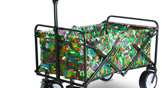 Portable Shopping Cart Can Load 100KG, Folding Garden Outdoor Park Utility Wagon