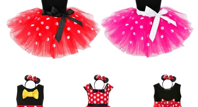 Mini Mouse Dress Girls Fancy Halloween Cosplay Mini Princess Tutu Dresses Red Christmas Disguise Costume Fantasy Vestidos