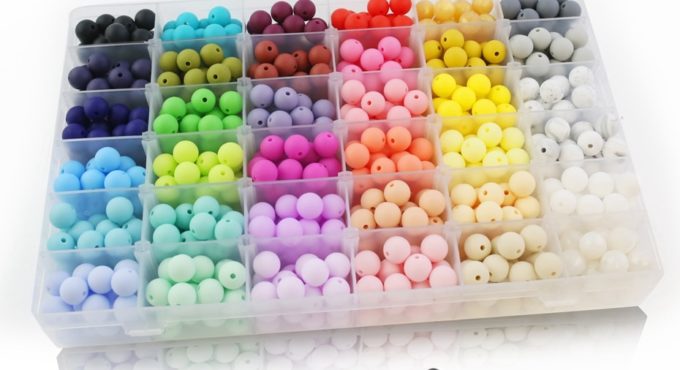 Let's make Silicone Beads 36 Color Box 12mm Eco-friendly Sensory Teething Necklace Food Grade Silicone DIY Jewelry Baby Teethers