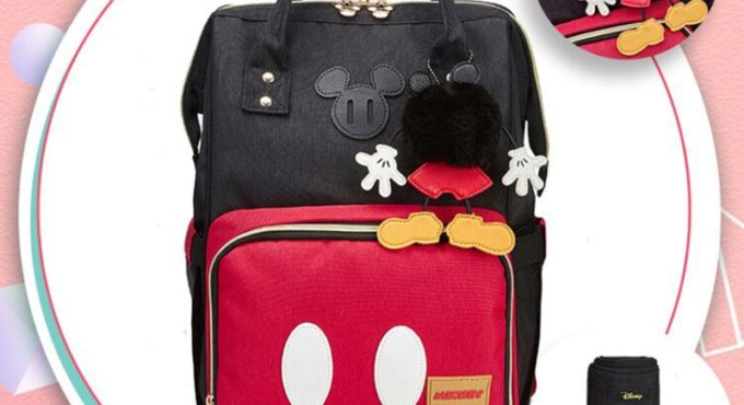 Disney USB Nappy Bags Mommy Pregnant Women Backpack Baby Stroller Bag Mickey Mouse Mummy Backpack Large Capacity Travel Backpack