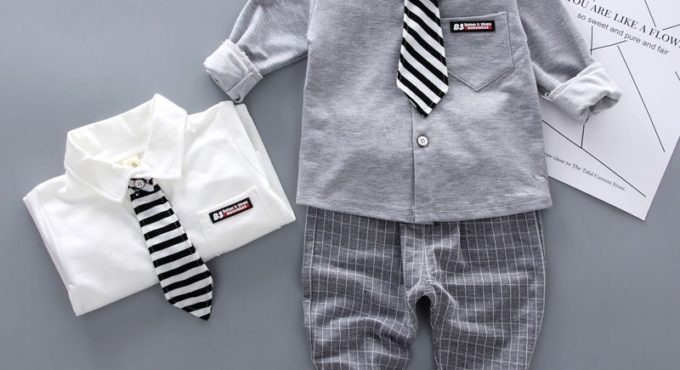 Autumn Infant Clothing Suit Baby Boys Clothes Formal Party Newborn Baby Boy Clothing Sets Tie Shirt + Pants Outfits Set 0-4 Year