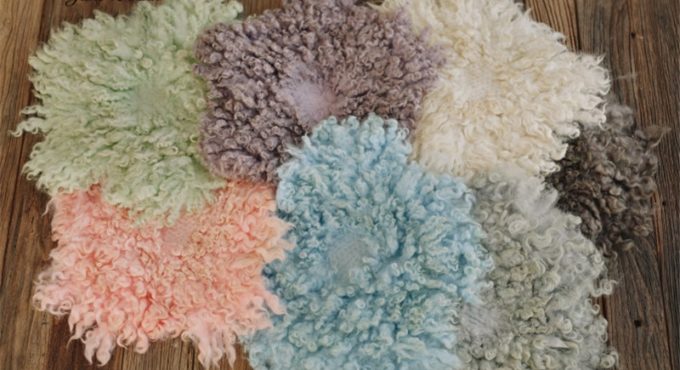 Jane Z Ann Curly wool blanket hand-made Photo shooting accessories basket filler backdrop newborn Photo Prop