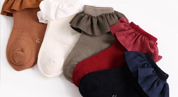 Children Newborn Kids Baby Girls Short Socks with Lace Welt Knitted Warm Baby Little Girl Winter Socks 2-8 Years Old