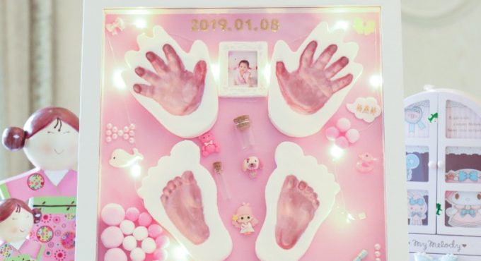 Hand and Foot Print Modeling Clay Hand Foot Diy Baby Photo Frame LED Light Slime Colored Clay Souvenir Newborn Baby Plasticine