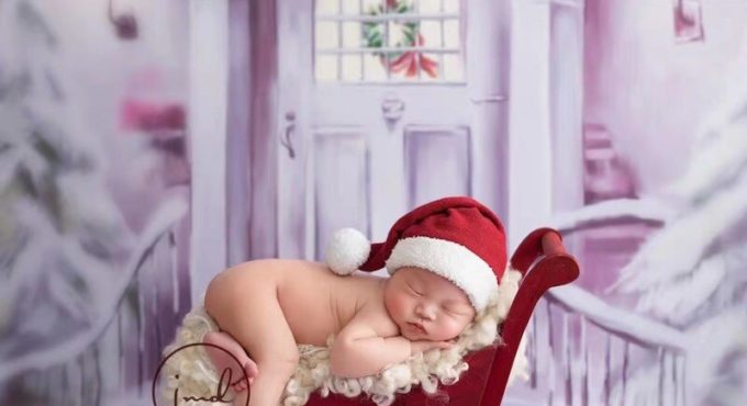 Newborn Photography Props Xmas Wood Sled Car Baby Boy Girl Photo Shoot Studio Posing Christmas Mini Bed fotografia Accessories