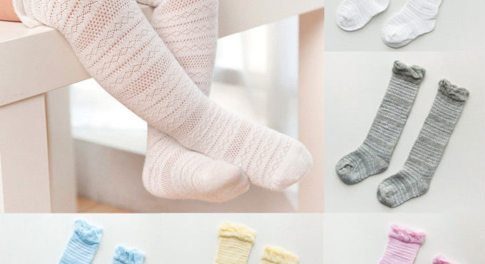 New Brand Baby Girls Socks Knee High with Bows Cute Baby Socks Long Tube Kids Leg Warmers 0-3T