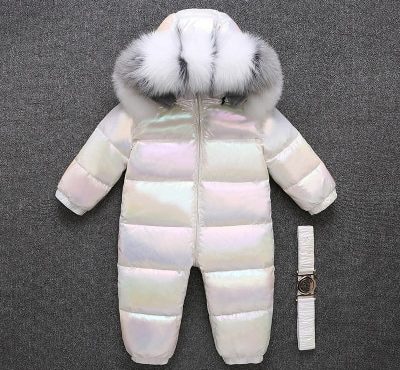 Baby down ski suit with heavy down for winter newborn baby boys and girls out for holding Children's onesie suit -30 degree