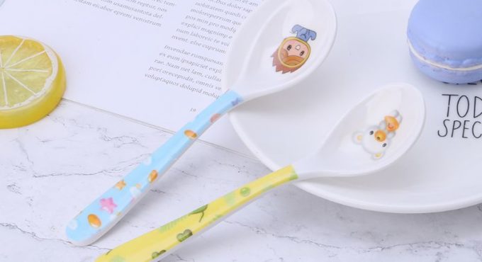 Baby Spoon Straight Head Feeding Training Cutlery Dishes Tableware Infant Children Kids Safe Feeder Learning Supplies