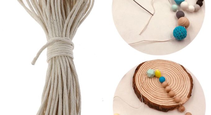 1mm Waxed Cotton Cord Baby Teether Accessories 5m Line For DIY Jewelry Making