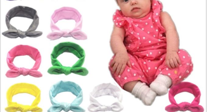 Baby Headband Baby Hair Accessories Summer Solid Baby Girl Headbands Baby Rabbit Bow Ear Headband Turban Knot Head Wraps