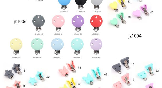 TYRY.HU Pacifier Clips 100 PC Baby Pacifier Chain Clips Holder Cartoon Dummy Food Grade Silicone Teething Child Toy DIY