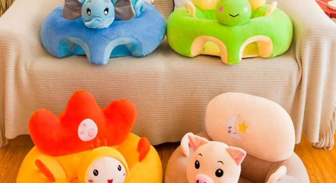 Cute Cartoon Baby Sofa Cover Learning to Sit Seat Feeding Chair Case Kids Baby Sofa Skin Infant Baby Seat Sofa Without Cotton