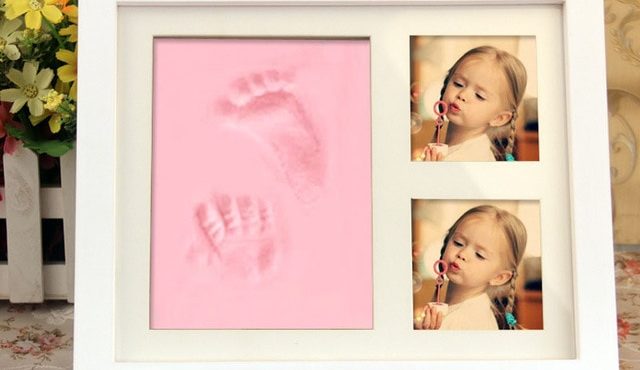 Newborn Baby Handprint Footprint Kit Casting Infant Baby Non-toxic Souvenirs Gift Imprint DIY Soft Clay Inkpad for Baby