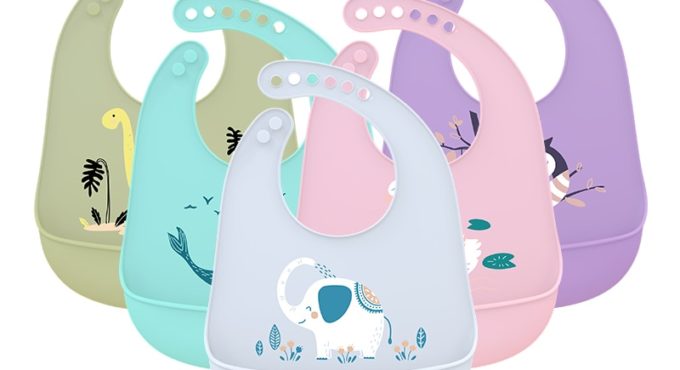 New Baby Bib Adjustable Animal Picture Waterproof Saliva Dripping Bibs Soft Edible Silicone Ssaliva Towel Dropshipping