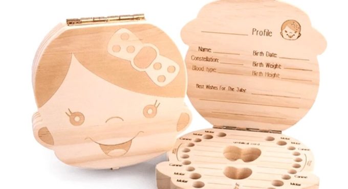 Wooden Baby Hair Deciduous Teeth Storage Box Umbilical Cord Collection Box For Baby Organizer Box For Milk Teeth Wooden Gift