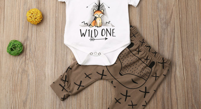 Pudcoco Newborn Baby Boy Girl Clothes Cartoon Animals Print Short Sleeve Romper Tops Long Pants 2Pcs Outfits Cotton Clothes Set