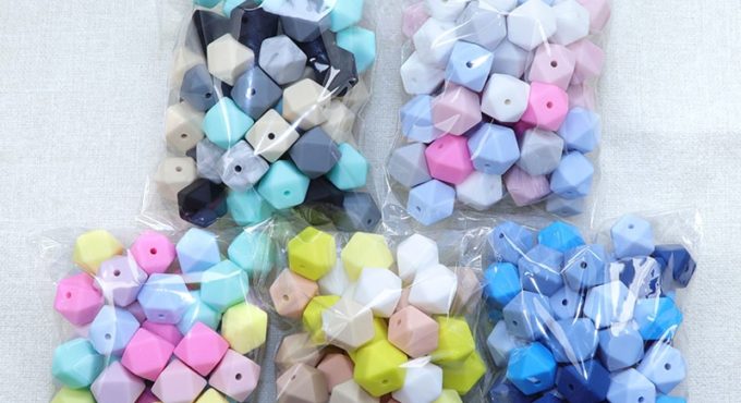 Joepada 14mm Hexagon Silicone Beads 30Pcs/lot For DIY Baby Pacifier Chain BPA Free Teething Baby Teether Baby Accessories