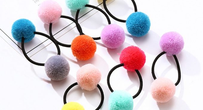 10 Colors Cute Double Ball Hair Rope Elastic Hair Ties For Kids Girl Ponytail Holder Hair Band Child Headwear Accessories