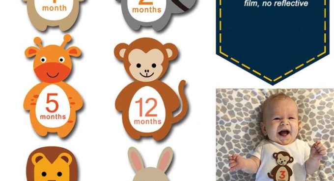 12pcs/Set Month Sticker Baby Photography Milestone Card Newborn Monthly Commemorative Stickers Props for Infant Growth Card Prop