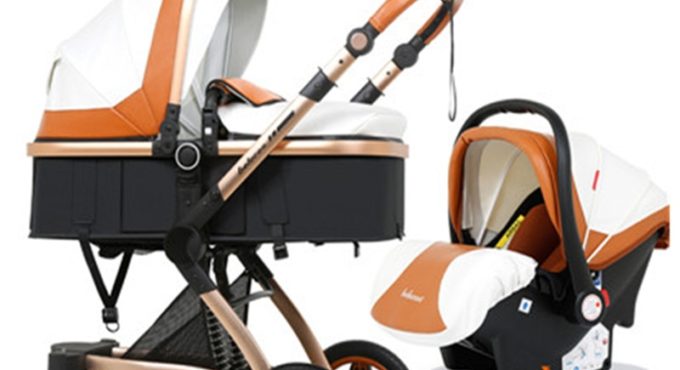 Belecoo Luxury Multifunctional Baby Stroller 2 in 1 Carriage High Landscape Pram Suite for Lying and Seating with 5 Gifts