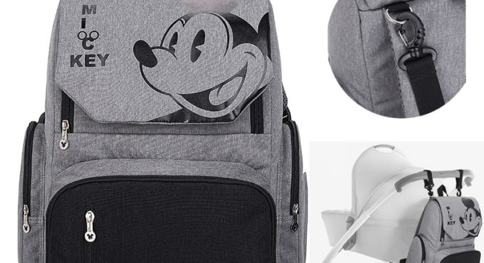 Disney Diaper Bag Backpack Mickey Mouse Disney Mummy Bag Maternity for Baby Care Nappy Bag Travel Stroller Handbag Free Hooks