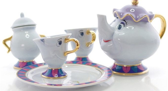 Disney Beauty Beast Cartoon Water Cup Set Coffee Tea Milk Ceramic Pot Suit Home Office Collection Kettle Festival Friend Gifts