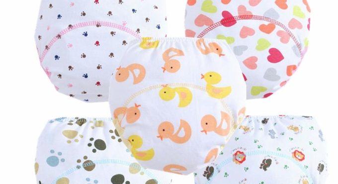 30Pc/lot Baby Kid Training Pants Cloth Diapers Learning Pants Soft Comfortable Cotton Baby Nappy Suit 5--15kg