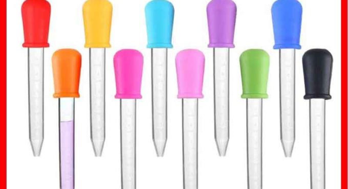 10 Pieces Pipettes Silicone and Plastic Dropper Pipettes Liquid Droppers for Candy Sweet Kids Children Kitchen Gummy Mold and Cr