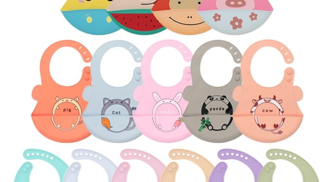 32 choose！Silicone Baby Bibs waterproof Baby Saliva Towel Animal Adjustable Cloths Bandana Soft Feeding Cartoon Aprons 1PC