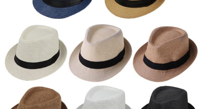 Children Kids Summer Beach Straw Hat Jazz Panama Trilby Fedora Hat Gangster Cap Outdoor Breathable Hats Girls Boys Sunhat