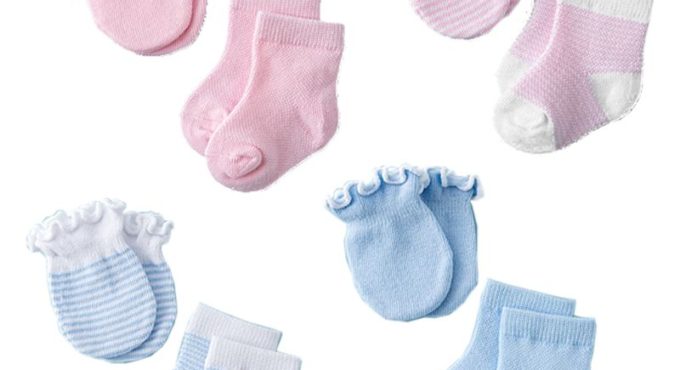 4 Pairs Children Kids Baby Newborn Socks Gloves Anti-scratch Breathable Elasticity Protection Face Mittens Shower Gift