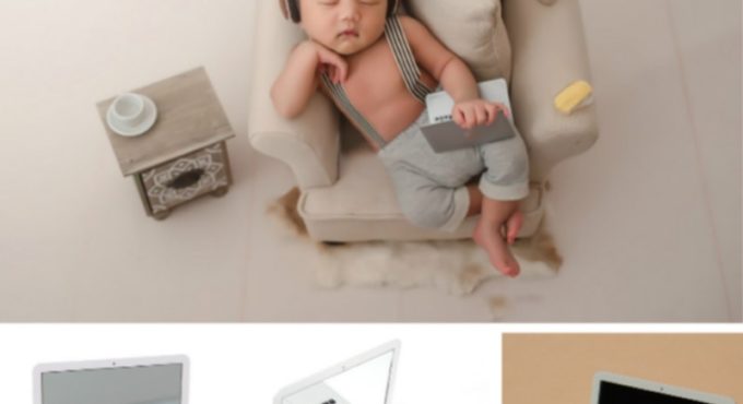 Baby Photography Props Mini Laptop Infant Shoot Accessories Creative Props Baby Photo Shoot Small Props Studio Novel Decorations