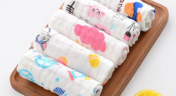 10 Pcs Baby Muslin Washcloth Cotton Gauze Infant Face Towel Newborn Handkerchief